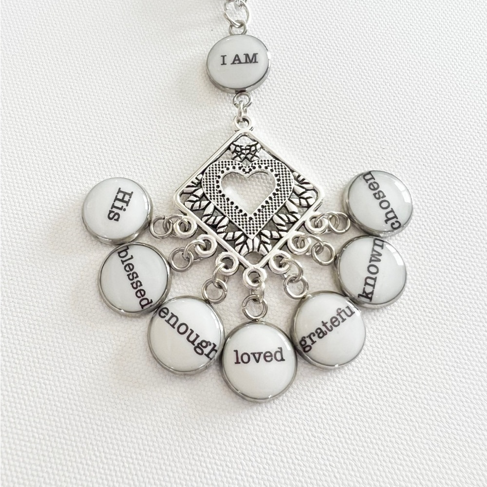 Handmade affirmation necklace.